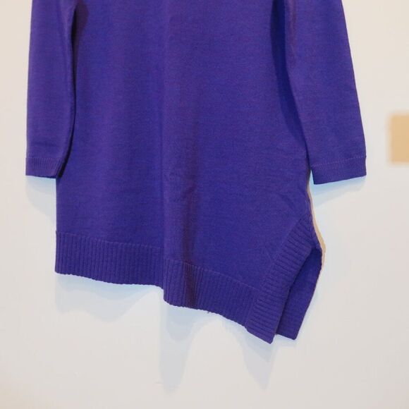 Eileen Fisher 100% Merino Wool Tunic sweater pullover blue cozy casual layer PM - Picture 4 of 13